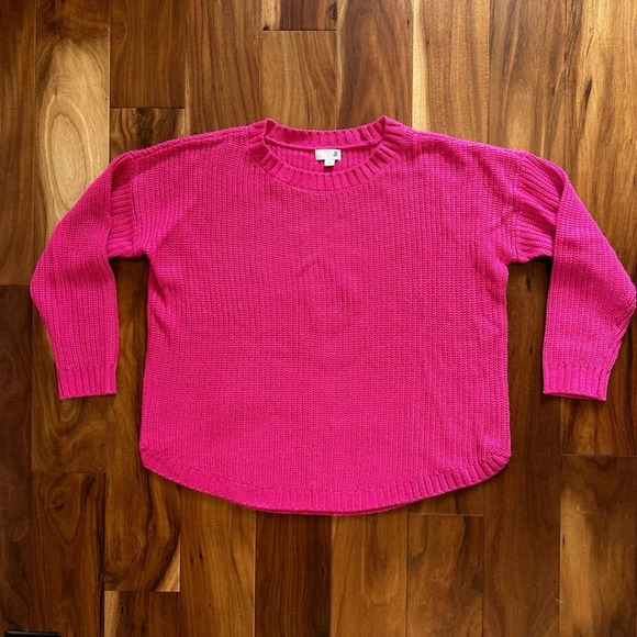 SO Hot Pink Crewneck Knit Sweater size XL - Picture 1 of 3